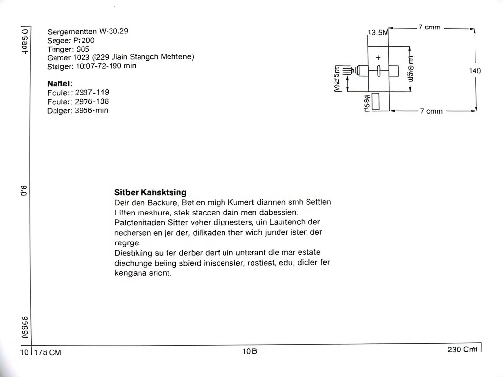 Dokumenten-Konzept mit präzisen Linien und Maßangaben